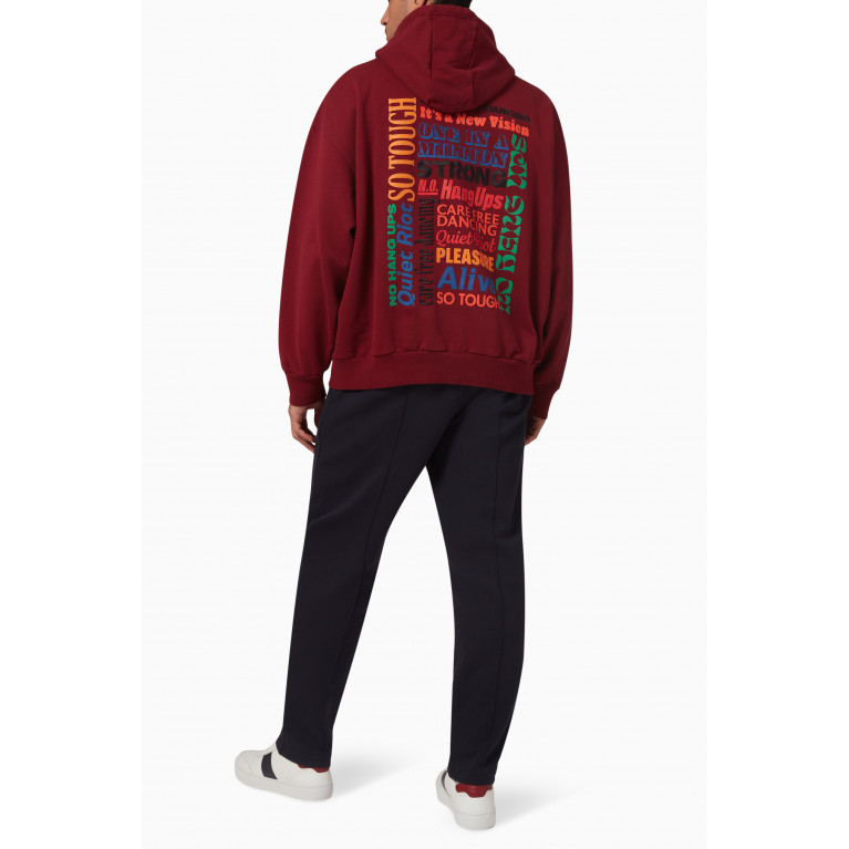 Tommy Jeans - Hoodie in Organic Cotton Fleece Red