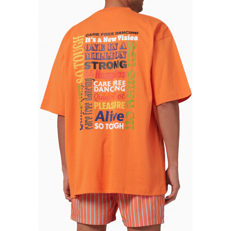 Tommy Jeans - x Martine Rose Oversized T-shirt in Recycled Cotton Orange