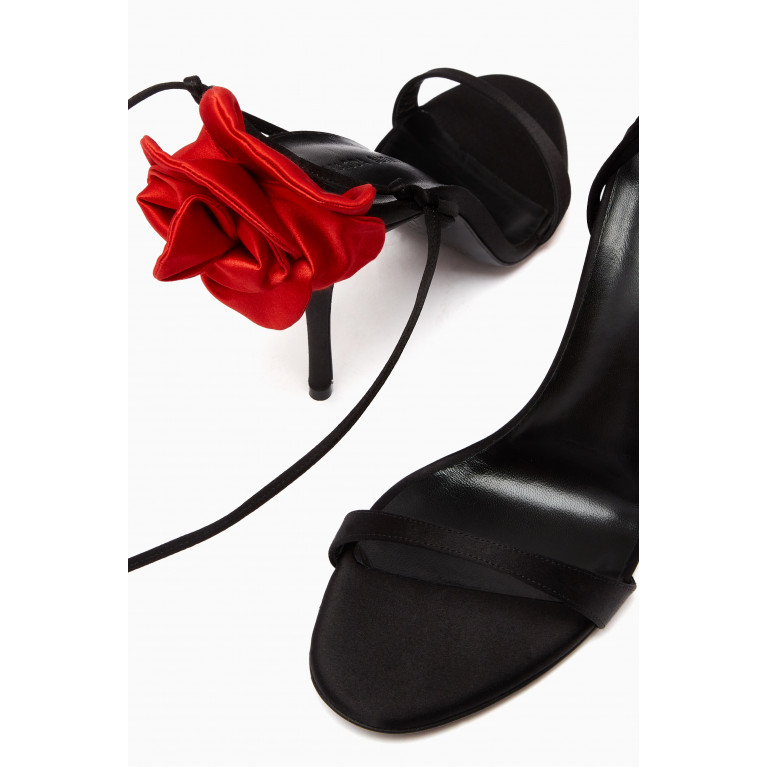 Magda Butrym - Flower Wrap Sandals in Silk Satin