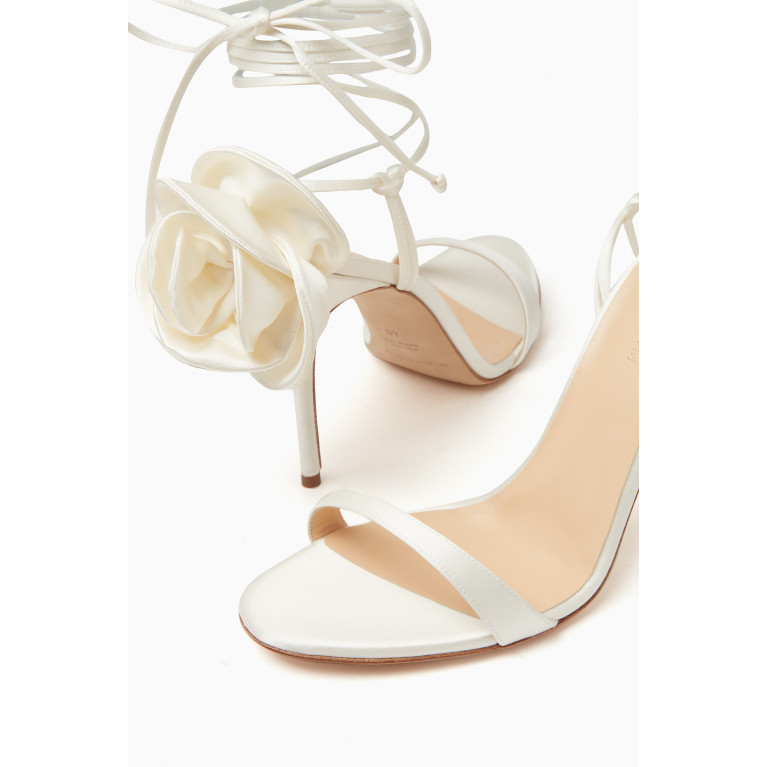 Magda Butrym - Flower Wrap Sandals in Silk Satin