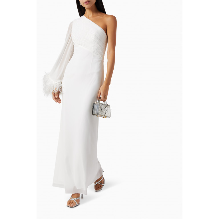 Mac Duggal - One-shoulder Ruched Gown White