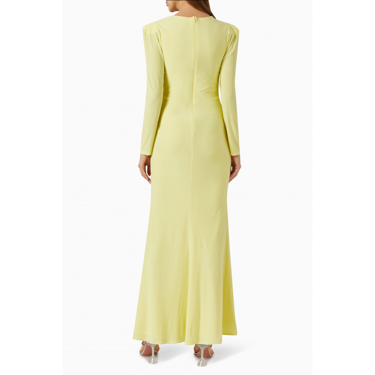 Mac Duggal - Cut Out Gown in Jersey Yellow