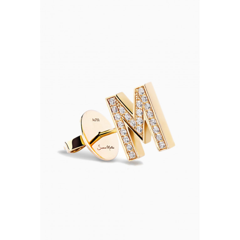 Susana Martins - Letter Mania 3D Diamond Single Stud in 18kt Gold
