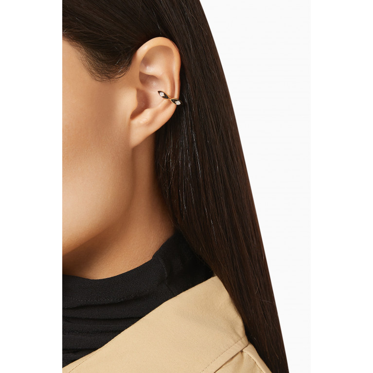 Susana Martins - Eye Candy Diamond Clip-on Single Ear Cuff in 18kt Gold