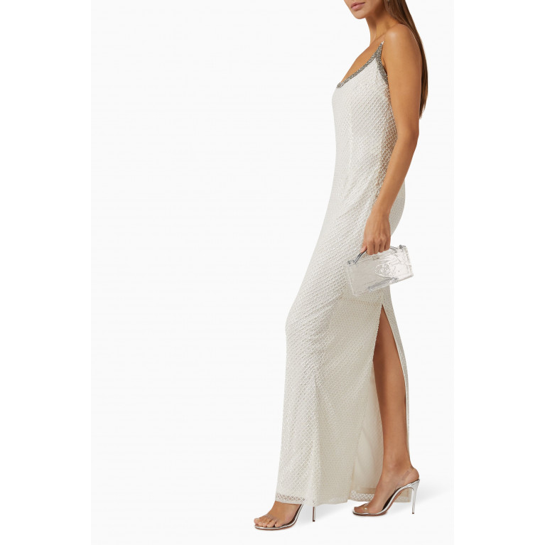 Mac Duggal - Beaded Slip Dress White