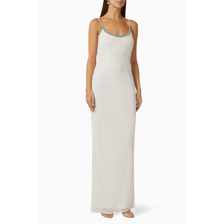 Mac Duggal - Beaded Slip Dress White