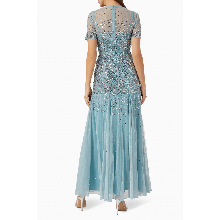 Mac Duggal - Sequin Embellished Gown Blue