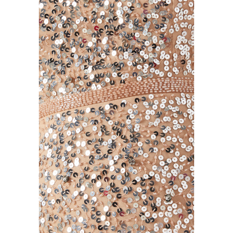 Mac Duggal - Sequin Embellished Gown Silver
