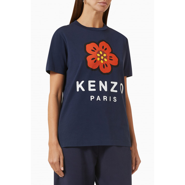 Kenzo - Boke Flower Loose-fit T-shirt in Cotton-jersey Blue
