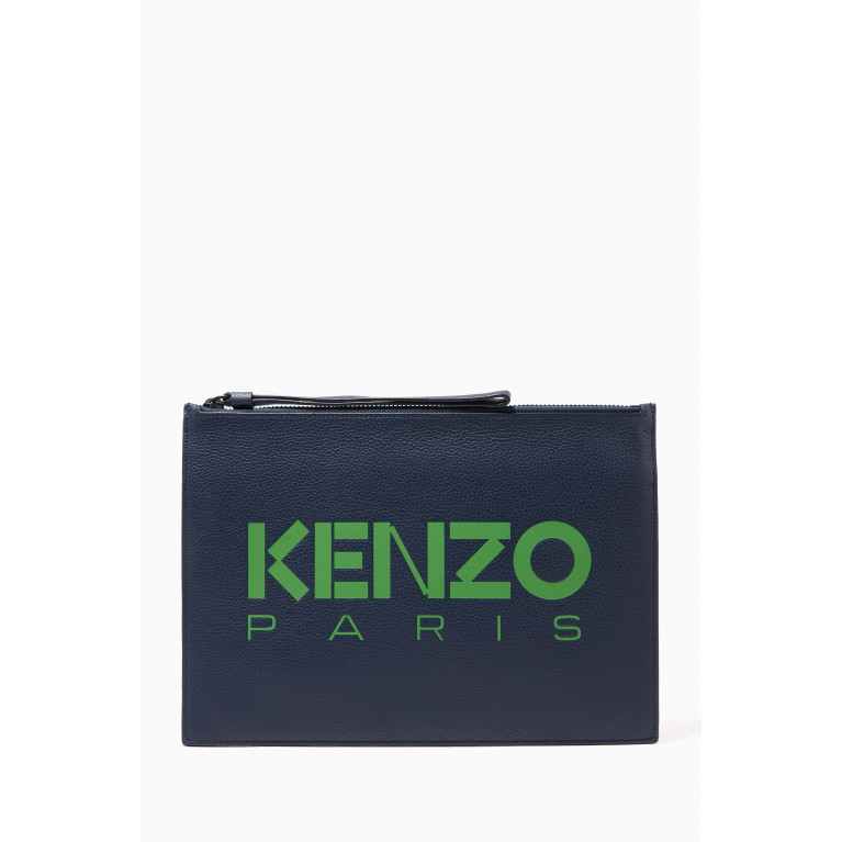 Kenzo - Kenzo Paris Pouch in Leather Blue