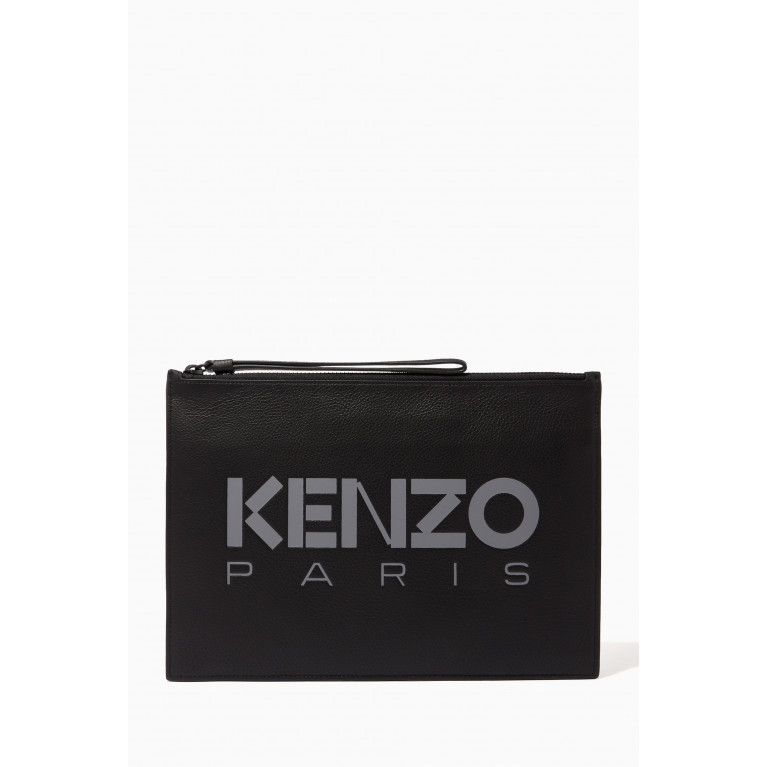 Kenzo - Kenzo Paris Pouch in Leather Black