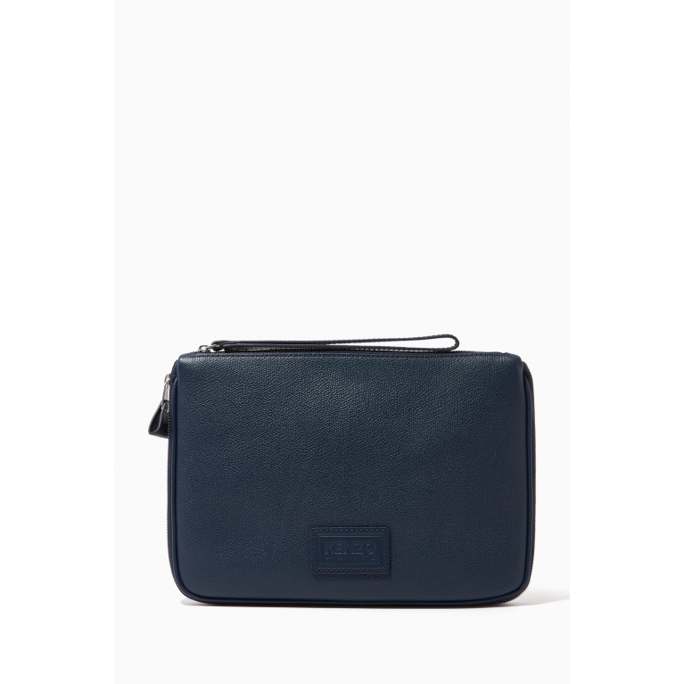 Kenzo - Large Kompact Box-pleat Pouch in Leather