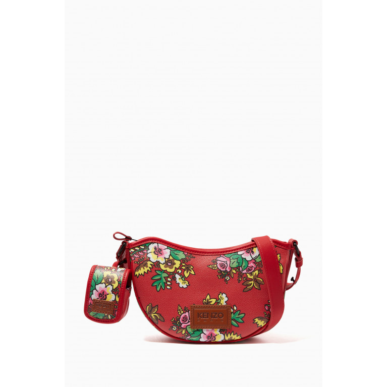 Kenzo - Courier Pop Bouquet Shoulder Bag in Faux Leather Red