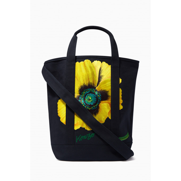 Kenzo - Poppy Tote Bag in Cotton Canvas Blue