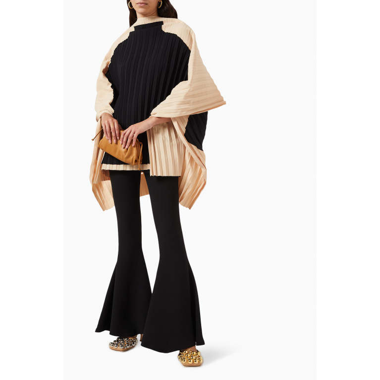 A.W.A.K.E Mode - Pleated Oversized Poncho Top in Satin
