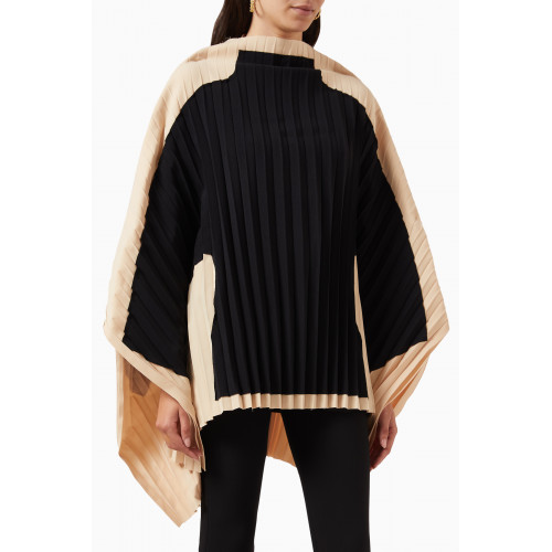 A.W.A.K.E Mode - Pleated Oversized Poncho Top in Satin