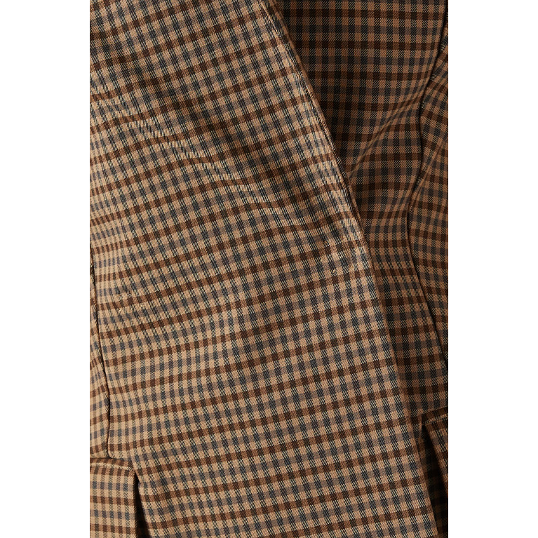 A.W.A.K.E Mode - Deconstructed Back-tie Checked Jacket in Cotton-blend