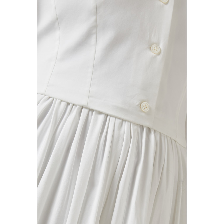 A.W.A.K.E Mode - Corset-top Pleated Skirt Midi Dress