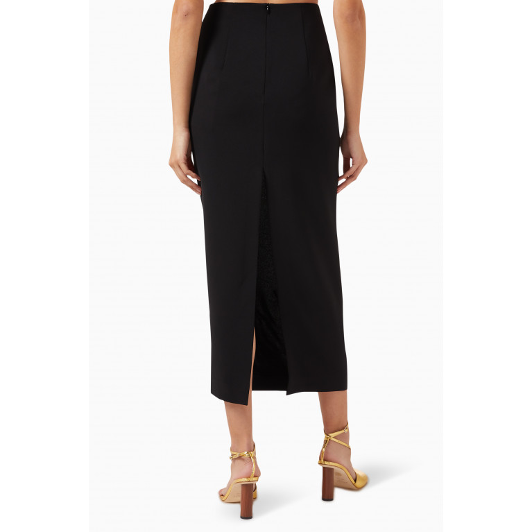 A.W.A.K.E Mode - Embellished Midi Skirt in Satin