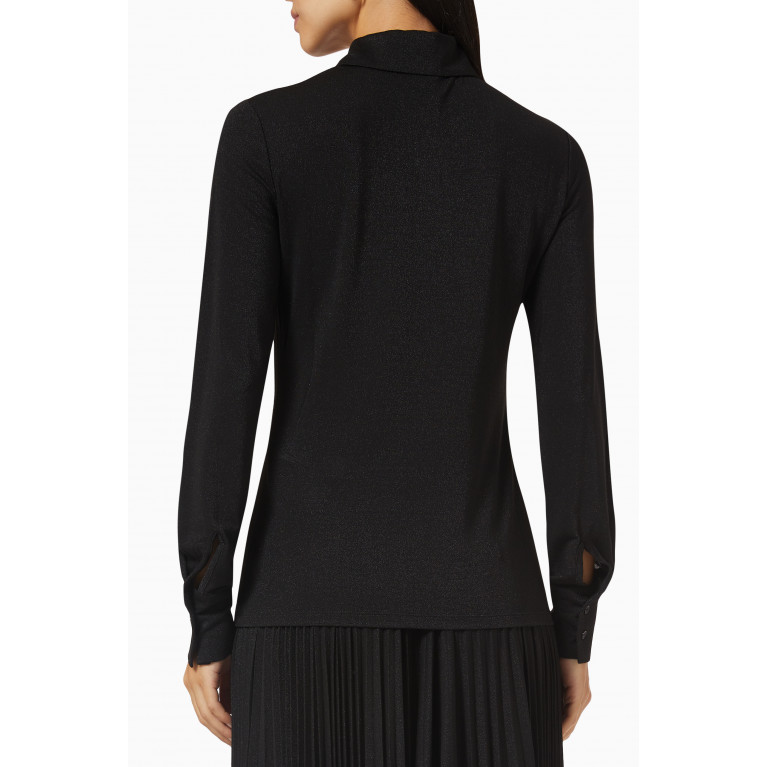 Marella - Toscana Shirt in Lurex-blend knit Black
