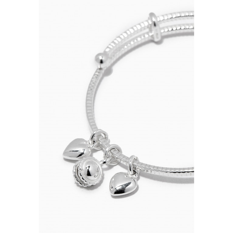 The Jewels Jar - Heart Baby Bangle in Sterling Silver