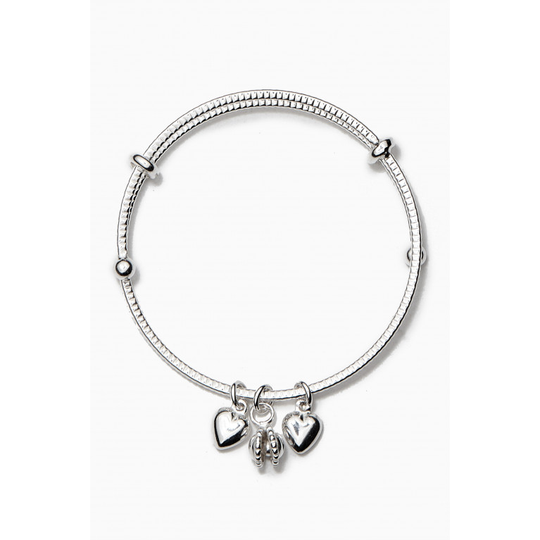The Jewels Jar - Heart Baby Bangle in Sterling Silver