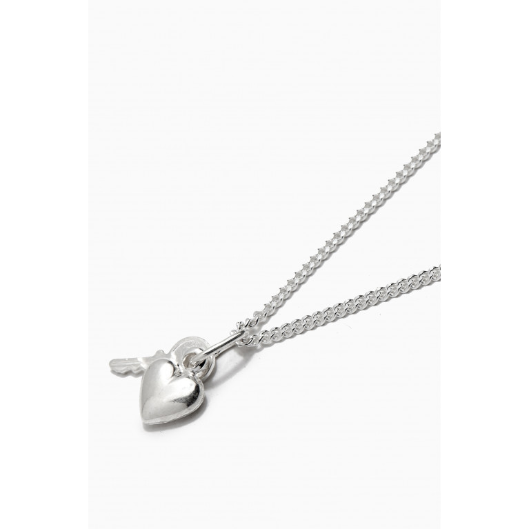 The Jewels Jar - Heart 'n' Key Pendant Chain in Sterling Silver