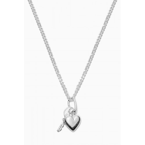 The Jewels Jar - Heart 'n' Key Pendant Chain in Sterling Silver