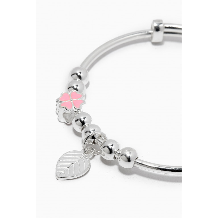 The Jewels Jar - Flower Baby Bangle in Sterling Silver