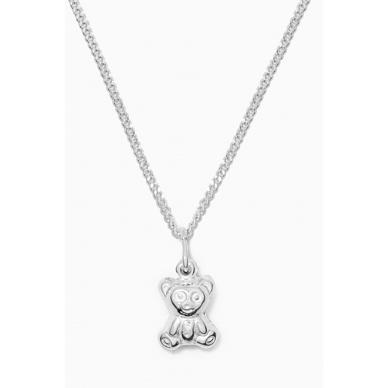 The Jewels Jar - Teddy Bear Pendant Chain in Sterling Silver