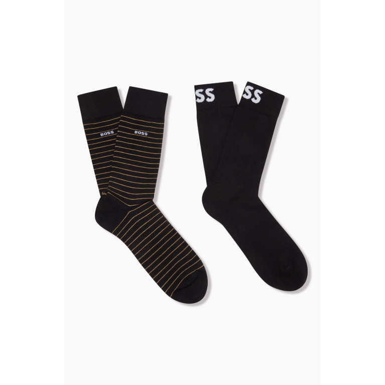 Boss - Striped Socks in Cotton-blend, Set of 2