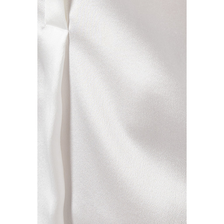 Vince - Band Collar Blouse in Silk White
