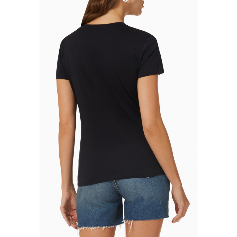 Vince - Wide-sleeve Crop T-shirt in Pima Cotton Black