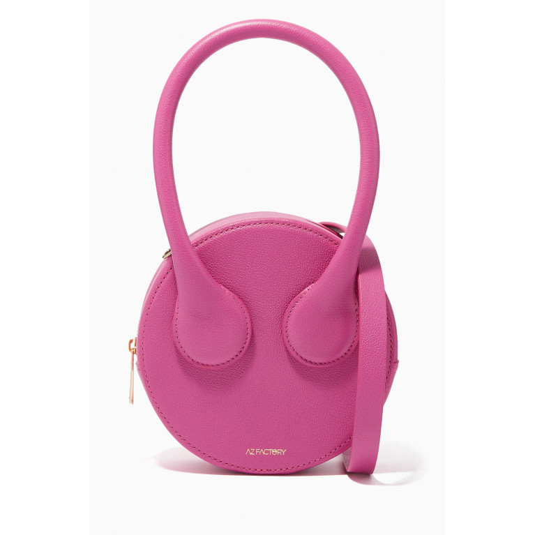 AZ Factory - x Ester Manas Round Cake Bag in Recycled Leather Pink