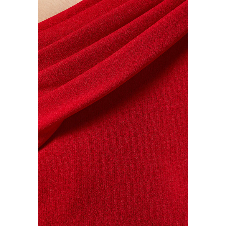 Tadashi Shoji - Copley One-shoulder Draped Gown in Crepe Red