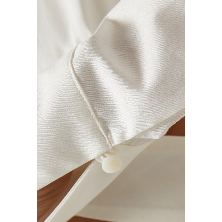 Aaizel - Geometric Cut-out Shirt Mini Dress in Cotton