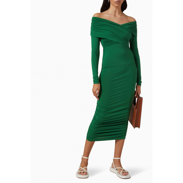 Day Birger et Mikkelsen - Cillian Ruched Dress in Stretch Jersey Green