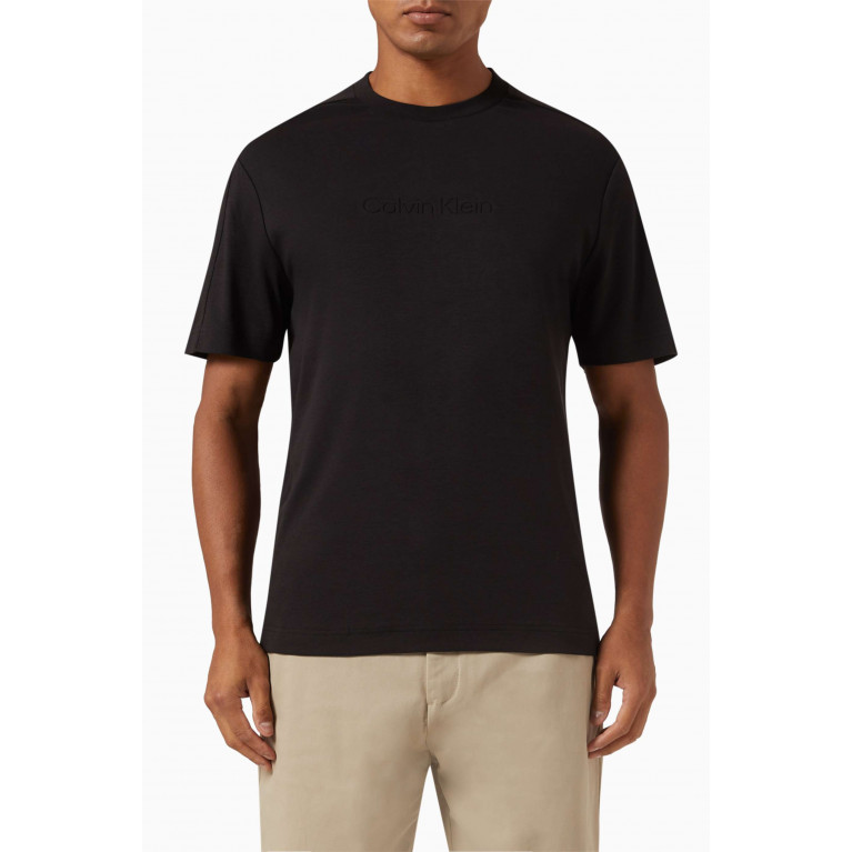 Calvin Klein - Debossed Logo T-shirt in Organic Cotton Blend Black