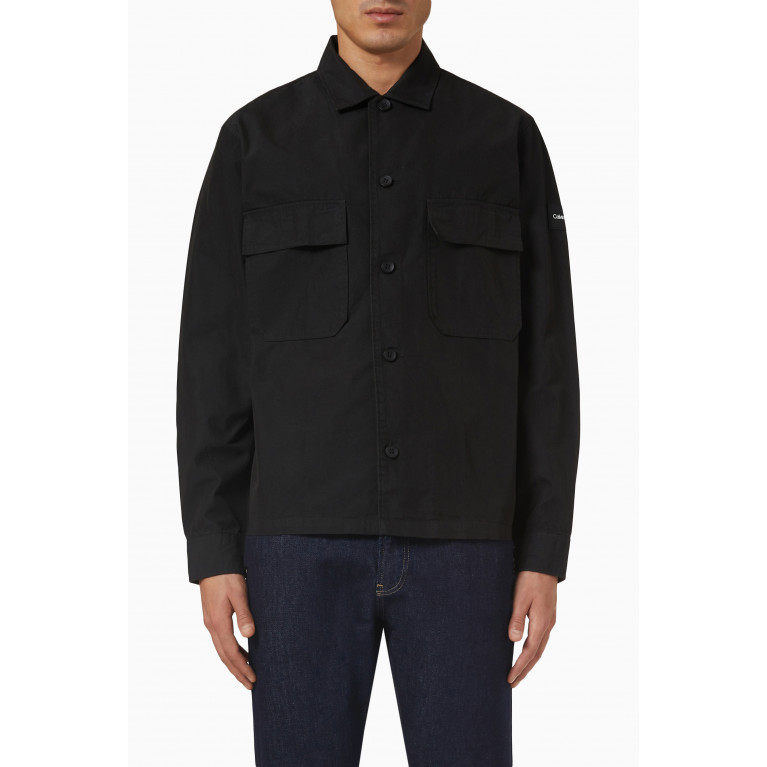 Calvin Klein - Overshirt in Cotton-nylon Twill Blend Black
