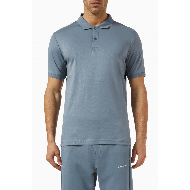 Calvin Klein - Logo Polo Shirt in Cotton Grey