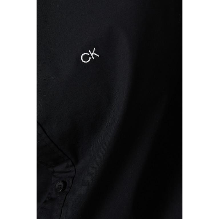 Calvin Klein - Logo Shirt in Cotton Poplin Stretch Black