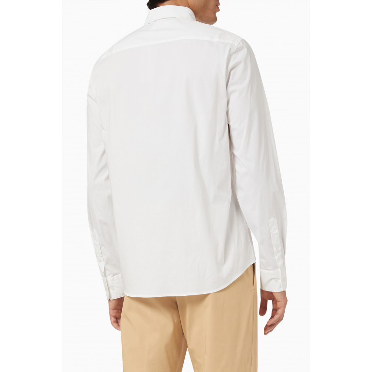 Calvin Klein - Logo Shirt in Cotton Poplin Stretch White