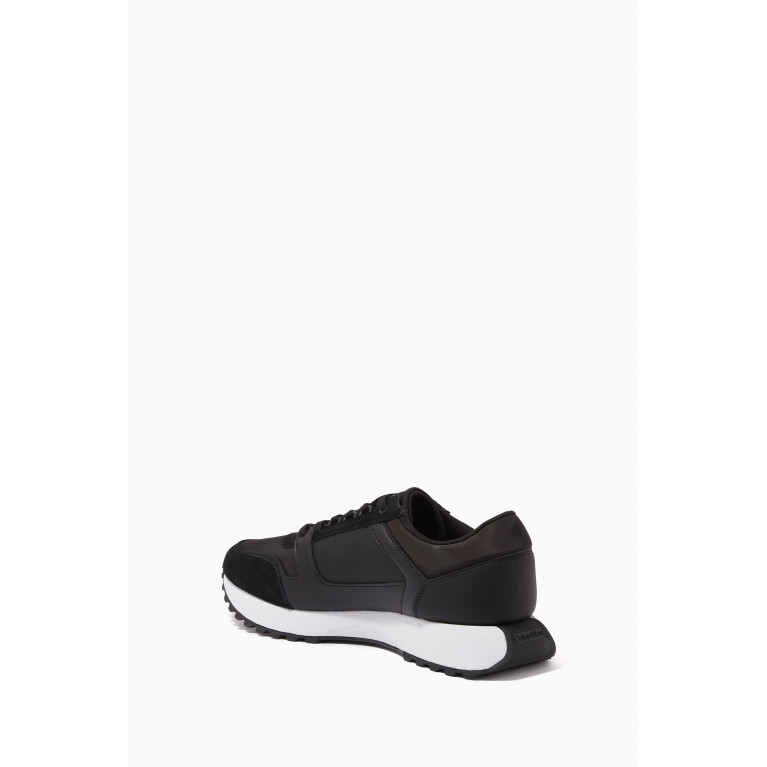 Calvin Klein - Logo Low-top Lace-up Sneaker in Leather Black