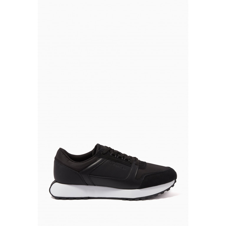 Calvin Klein - Logo Low-top Lace-up Sneaker in Leather Black