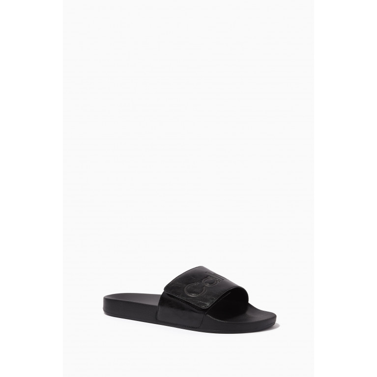 Calvin Klein - Logo Pool Slide Sandals in Recycled Rubber Black