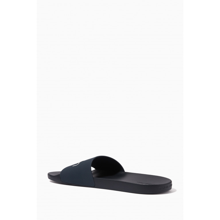 Calvin Klein - Logo Pool Slide Sandals in Recycled Rubber Blue