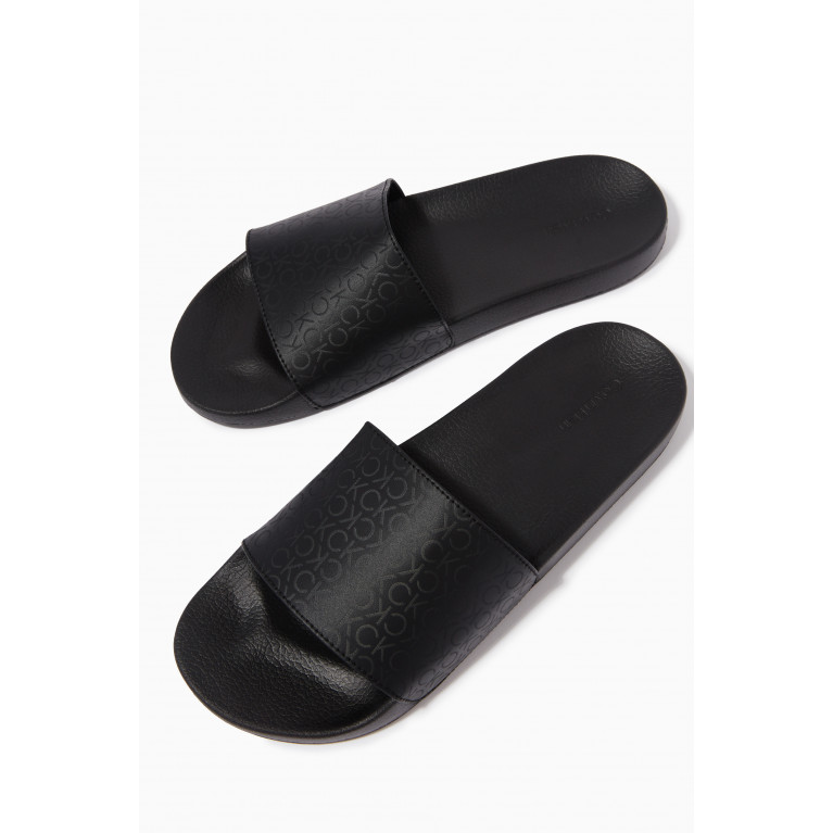 Calvin Klein - Logo Pool Slide Sandals in Recycled Rubber