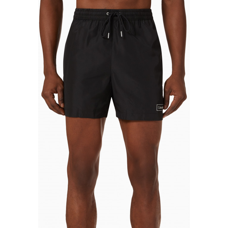 Calvin Klein - Logo Drawstring Swim Shorts in Recycled Polyester Black