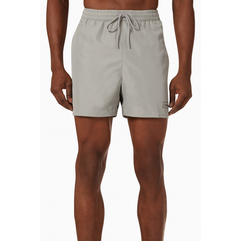 Calvin Klein - Logo Drawstring Swim Shorts in Recycled Fabric Grey