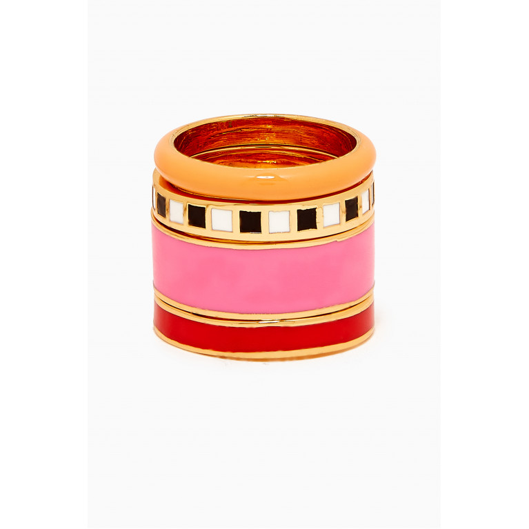 Roxanne Assoulin - A Dash Of Rose Ring Set in Gold-plated Brass